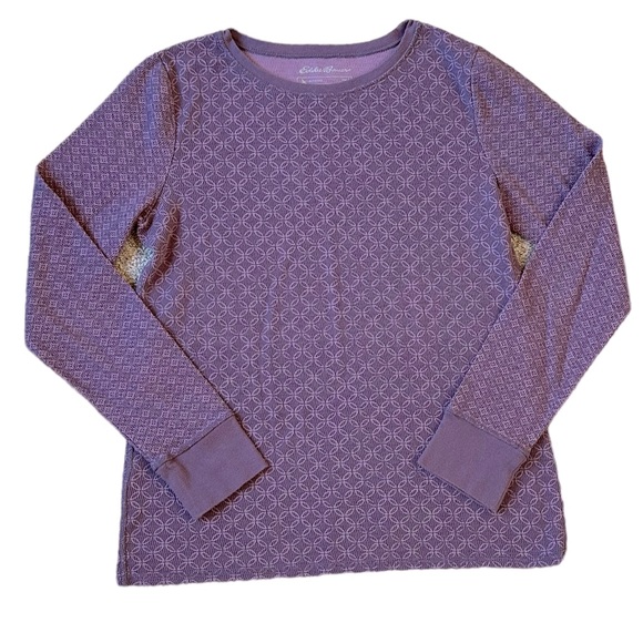 Eddie Bauer Tops - EDDI BAUER purple/lavender pullover thermal top size Large